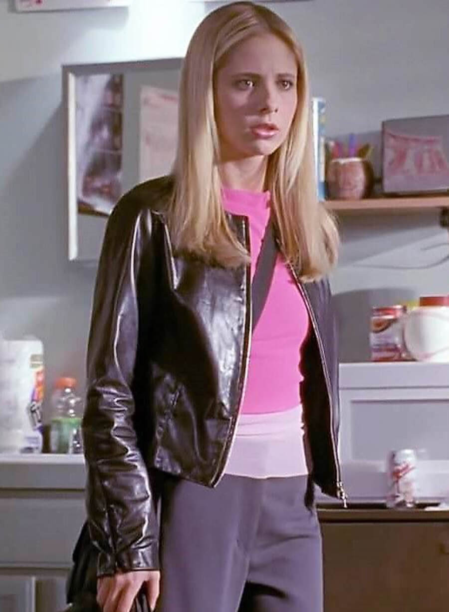 Harpoon Buffy Summers Inspired Black Leather Jacket - Buffy The Vampire Slayer Style