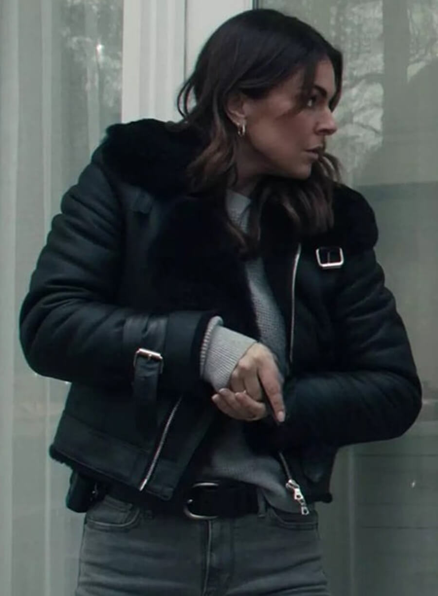 Harpoon Karla Dixon Inspired Black Leather Jacket - Reacher S02 Style