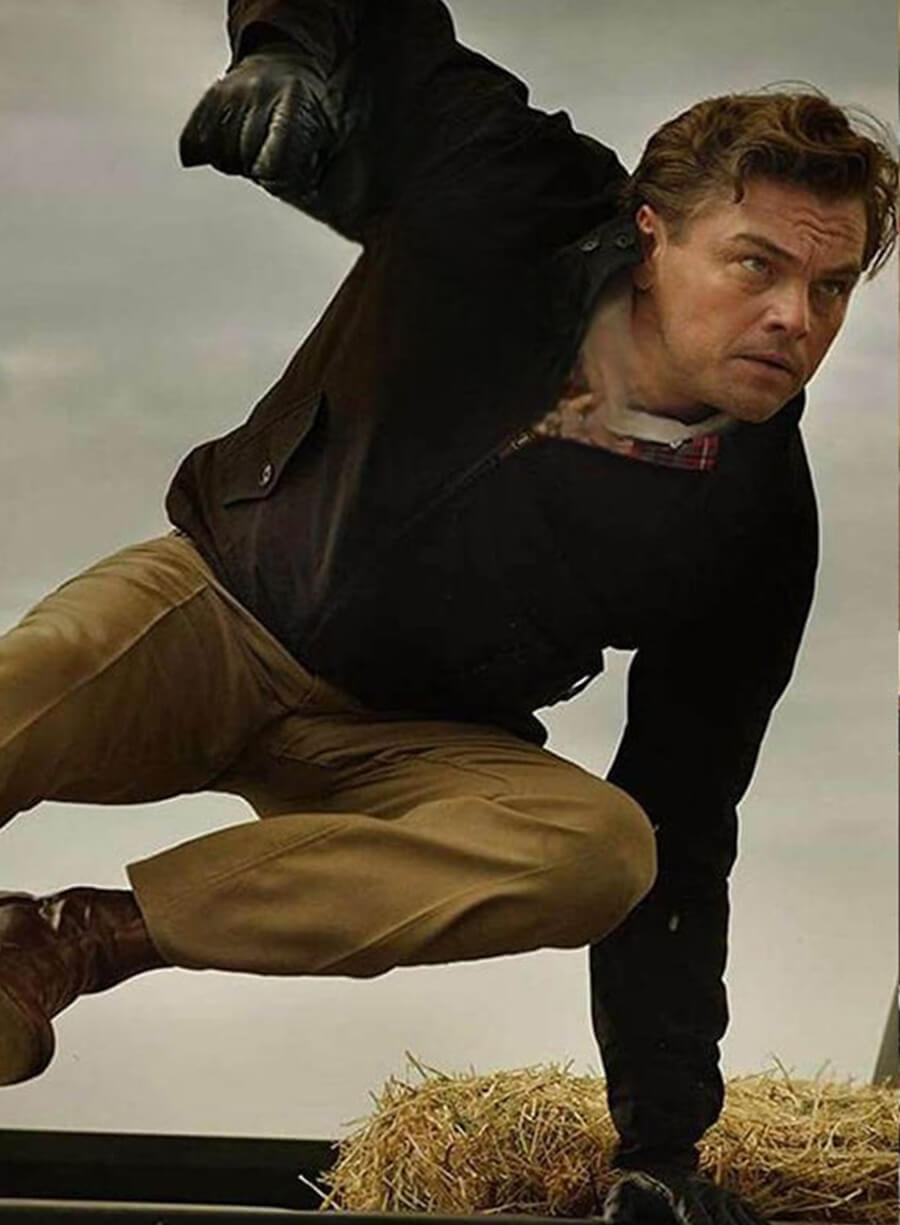 Harpoon Leonardo DiCaprio Inspired Black Cotton Jacket - Once Upon a Time in Hollywood Style