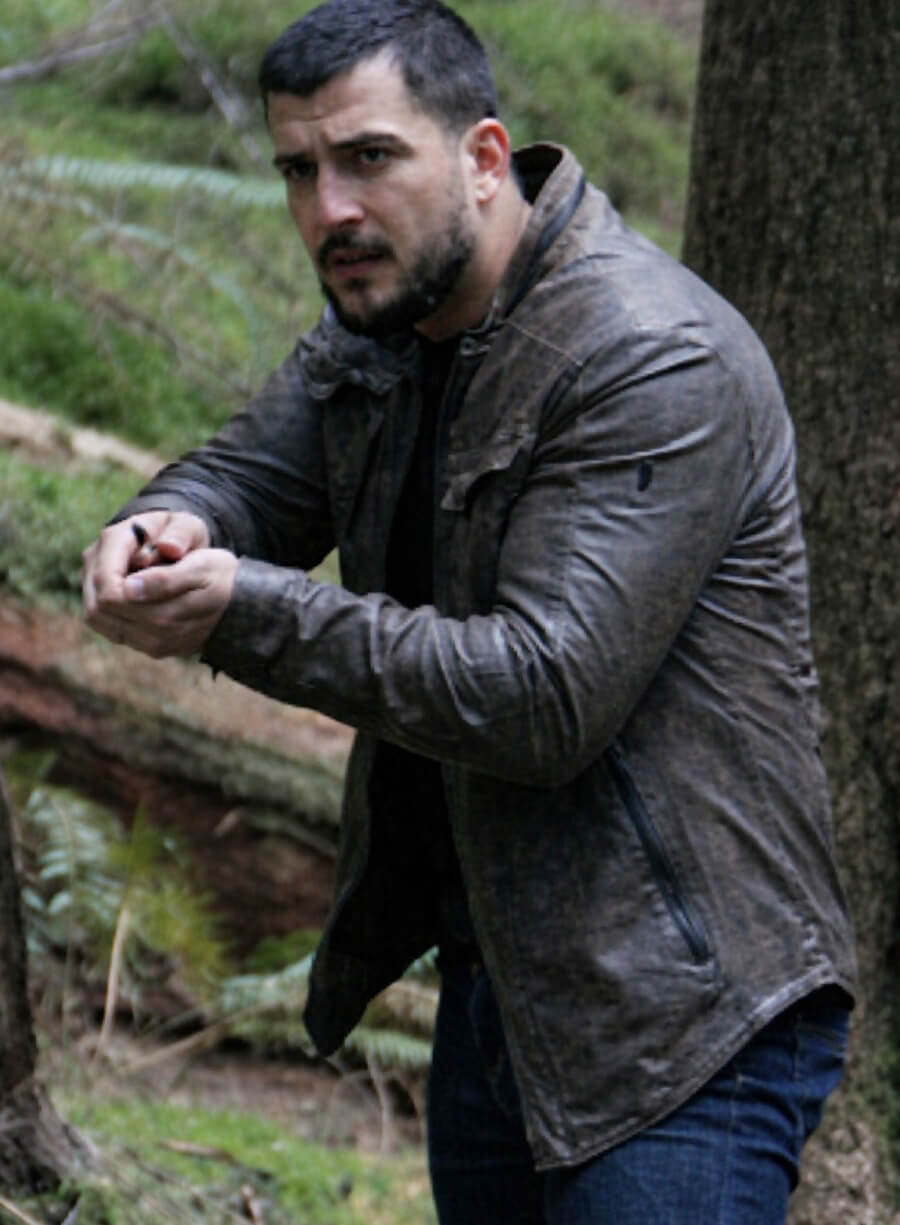 Harpoon Dale Inspired Black Leather Jacket - The Night Agent S01 Style