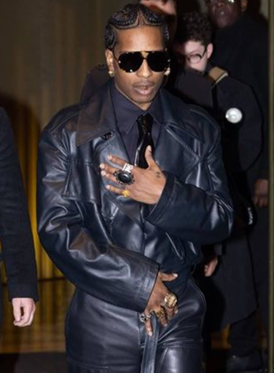 Harpoon A$AP Rocky Inspired Black Real Leather Leather Jacket