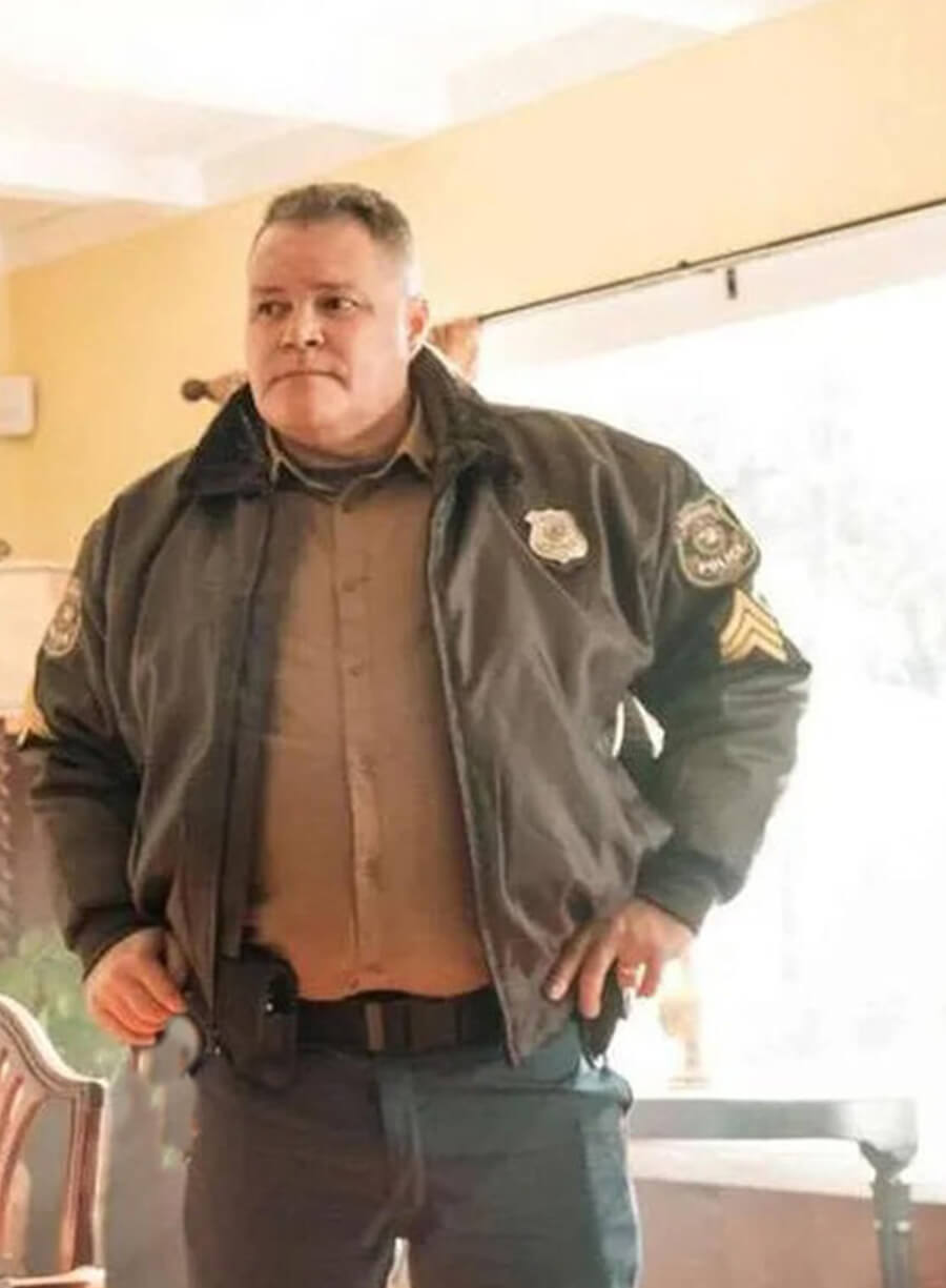 Harpoon Sergeant Sid Sokolowski Inspired Black Leather Jacket - Murder in a Small Town Style