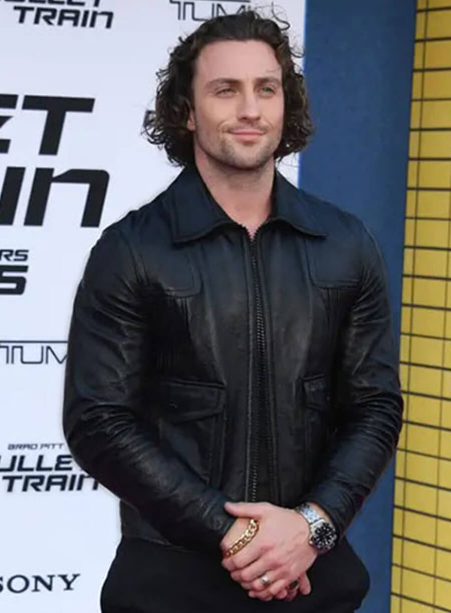 Harpoon Aaron Taylor Johnson Inspired Black Leather Jacket