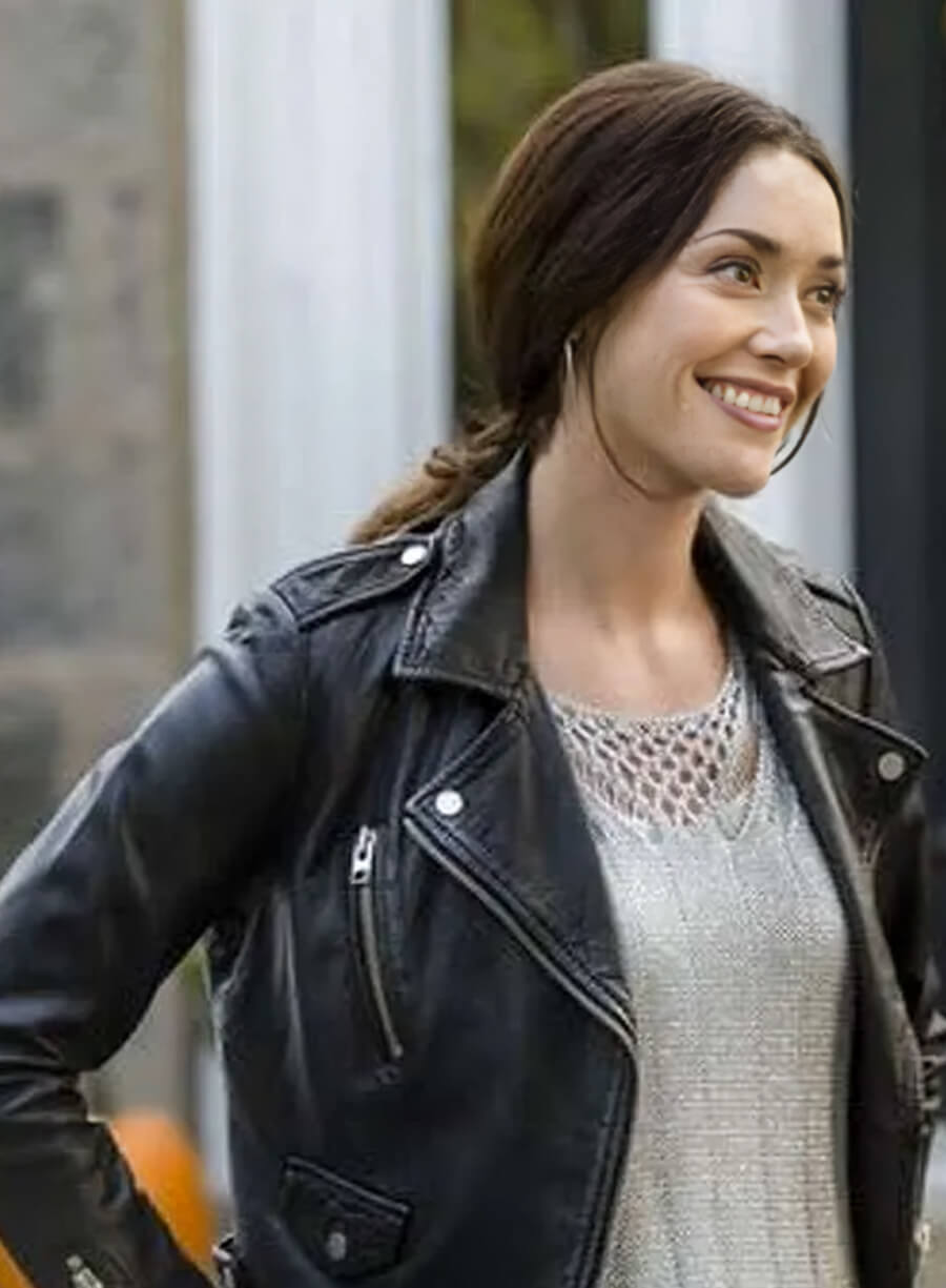 Harpoon Abigail Pershing Inspired Black Biker Jacket - Good Witch S02 Style