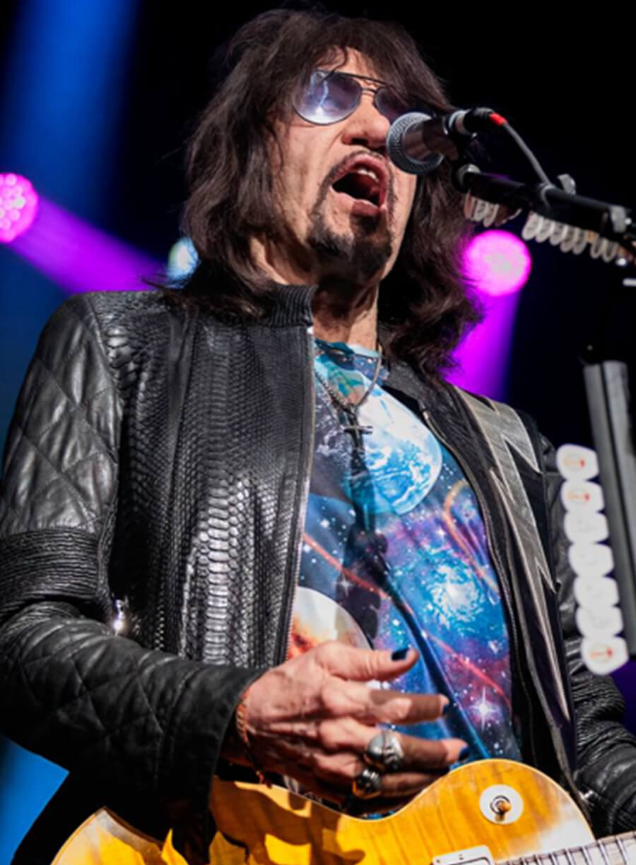 Harpoon Ace Frehley Kiss Lead Inspired Black Real Leather Leather Jacket