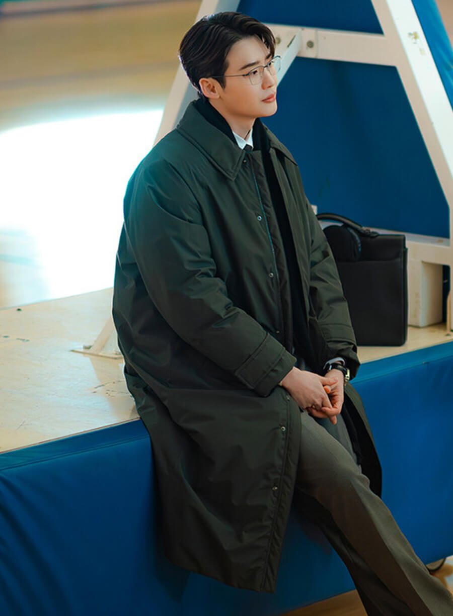 Harpoon Ahn Joo-hyung Inspired Green Parachute Fabric Coat - Law and the City Style