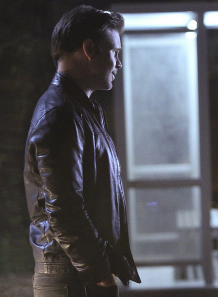 Harpoon Alaric Saltzman Inspired Black Leather Jacket - The Vampire Diaries S06 Style