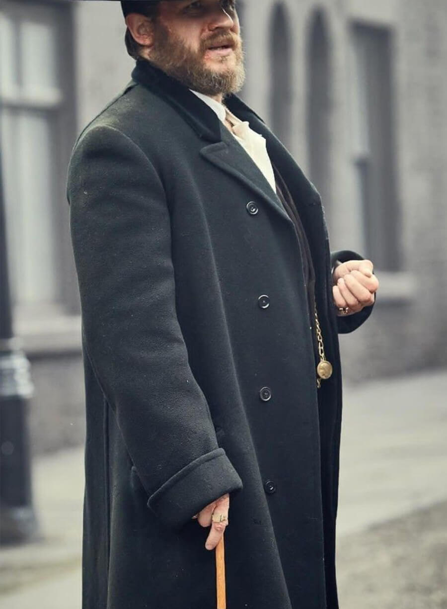 Harpoon Alfie Solomons Inspired Black Coat - Peaky Blinders Style