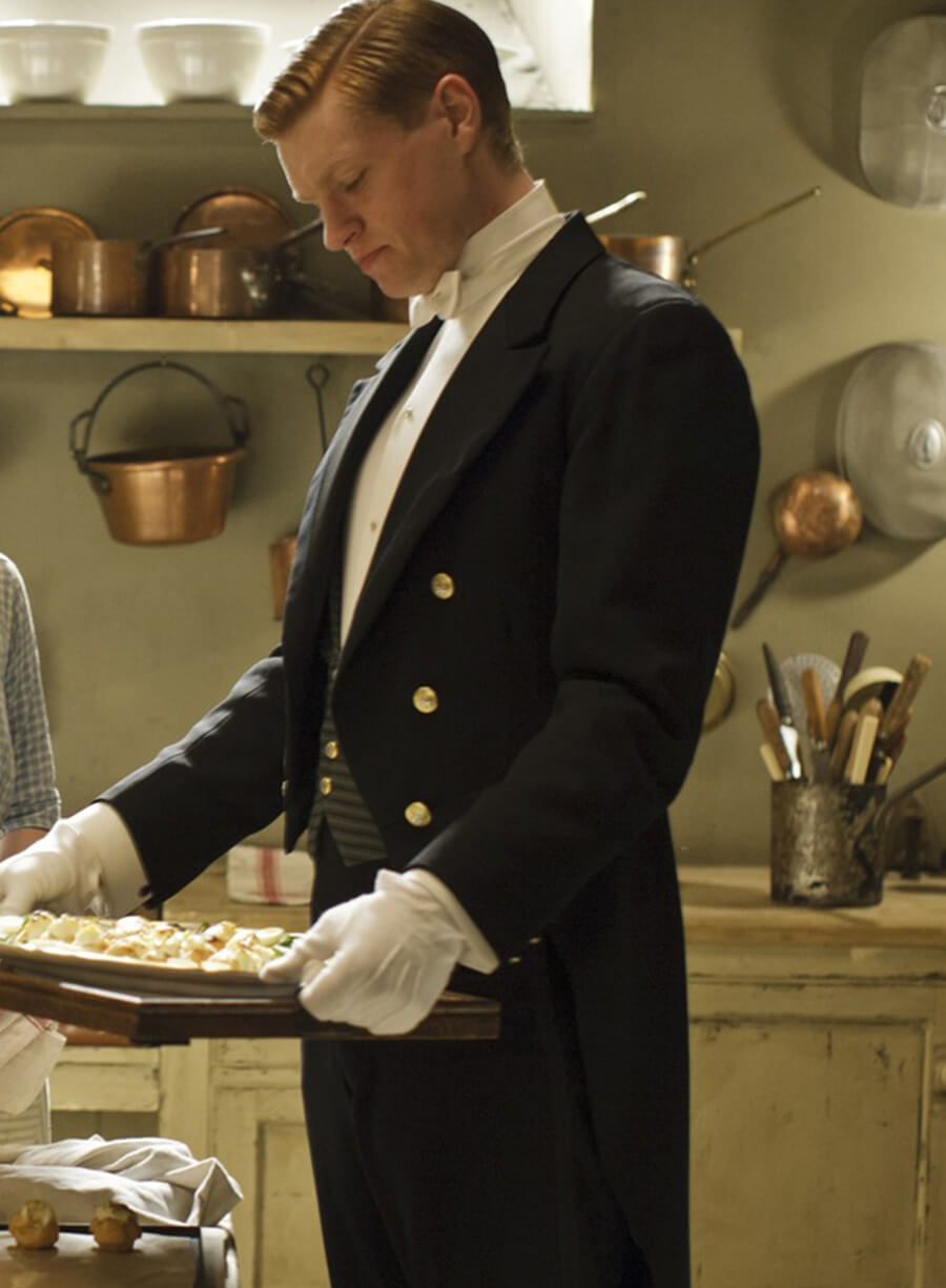 Harpoon Alfred Nugent Inspired Black Wool Coat - Downton Abbey Style