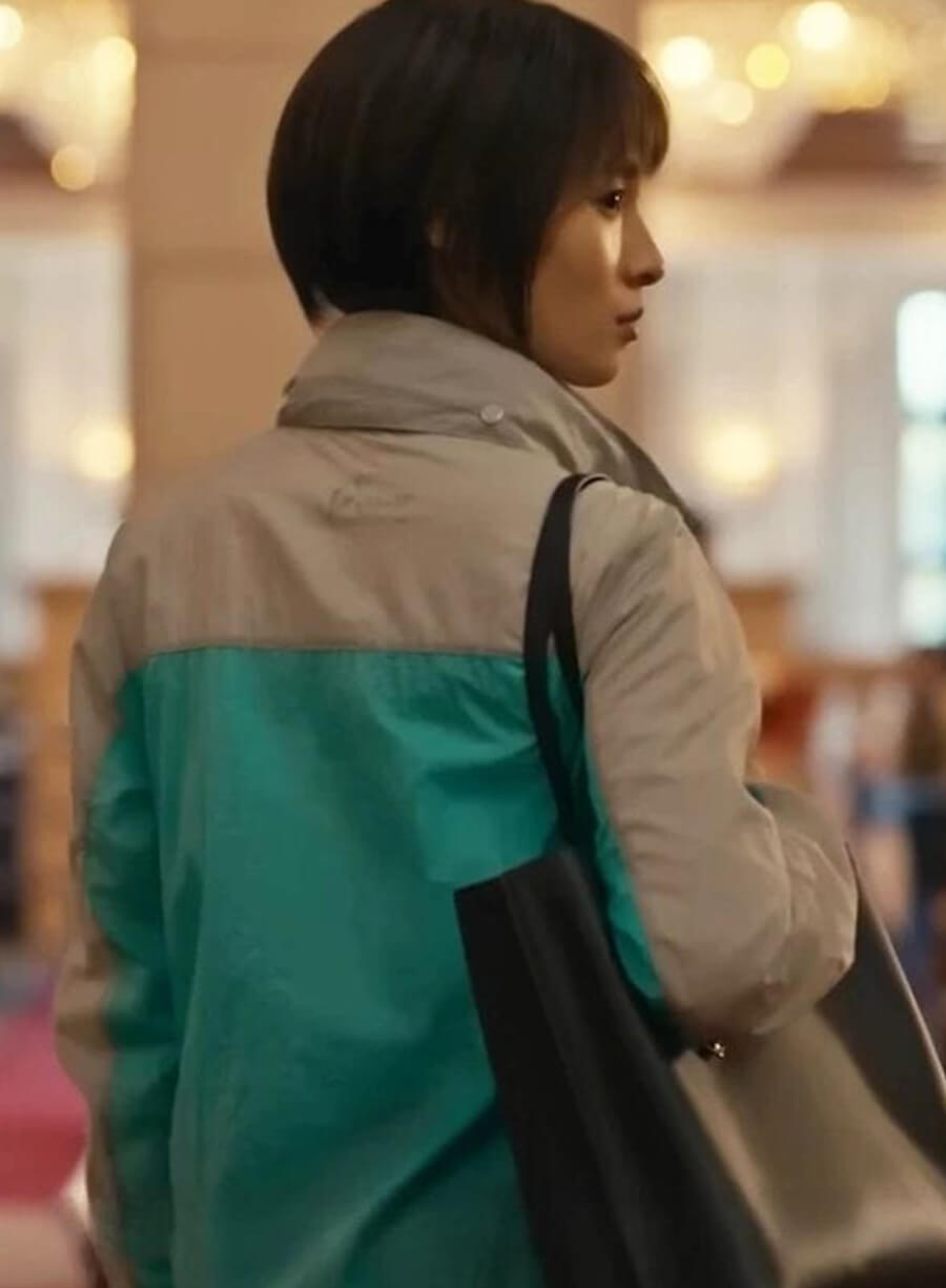 Harpoon Yuzuha Usagi Inspired Grey Leather Jacket - Alice in Borderland S03 Style