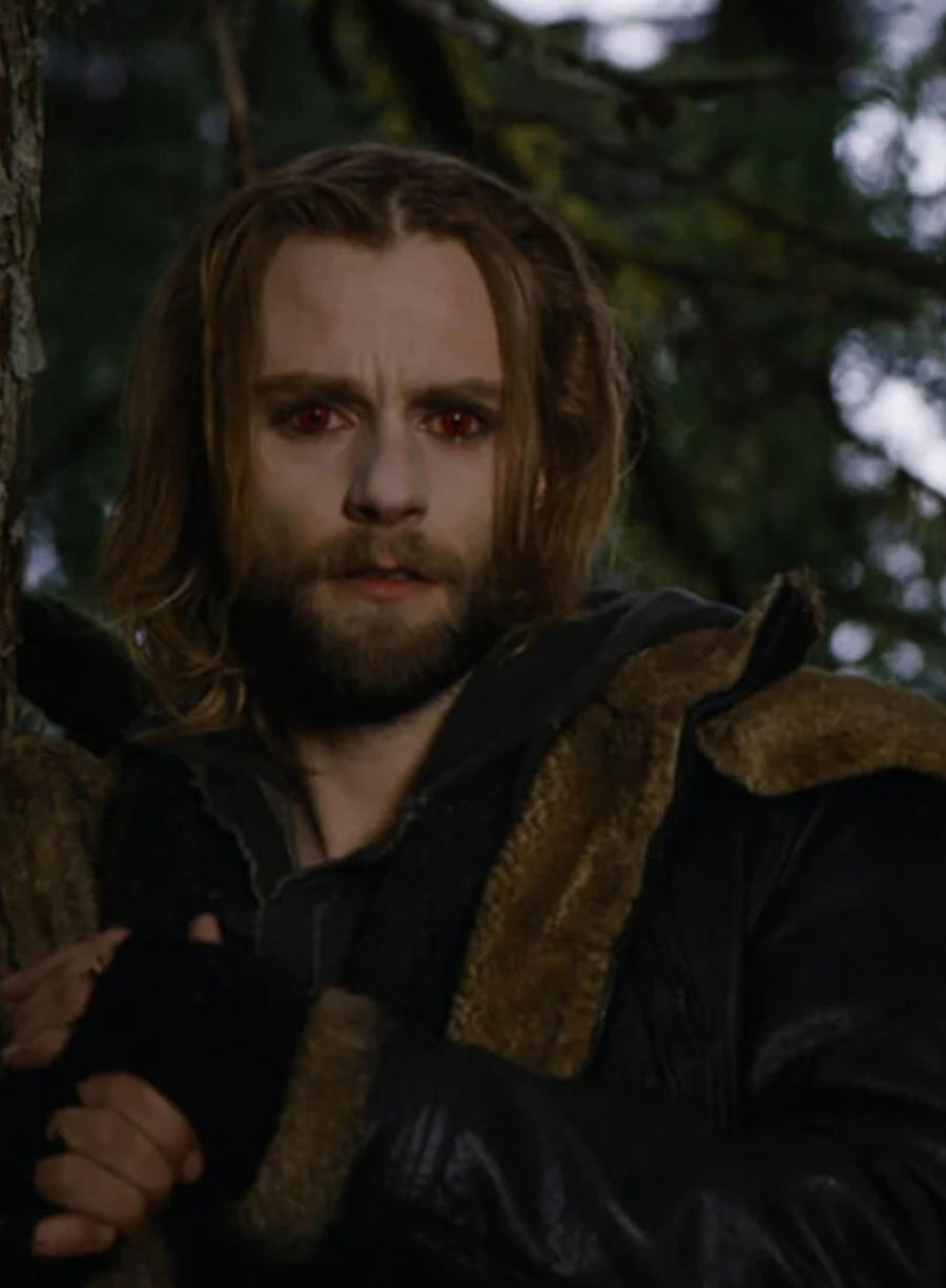 Harpoon Alistair Inspired Black Real Leather Coat - The Twilight Saga: Breaking Dawn 2 Style