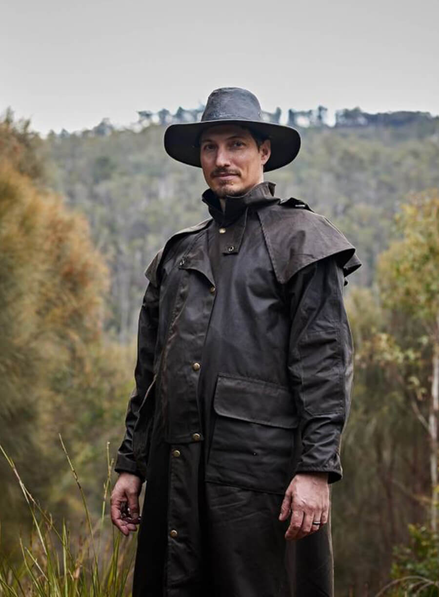 Harpoon Michael Wallace Inspired Black Real Leather Coat - Alone Australia Style