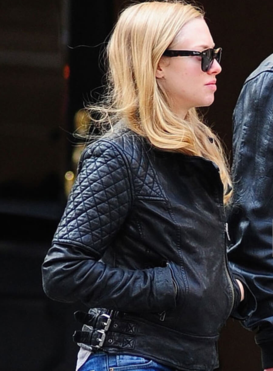 Harpoon Amanda Seyfried Inspired Black Leather Jacket