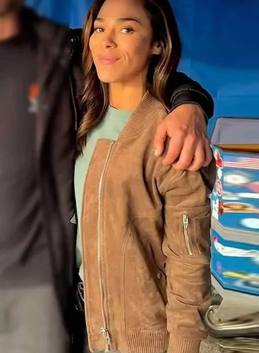 Harpoon Amber Oliveras Inspired Brown Bomber Jacket - Countdown 2025 Style