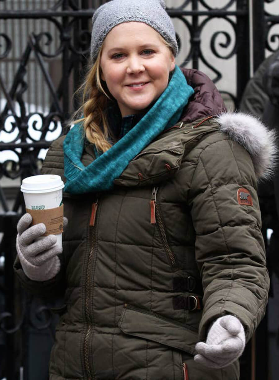 Harpoon Amy Schumer Puffer Inspired Brown Fabric Hooded Jacket