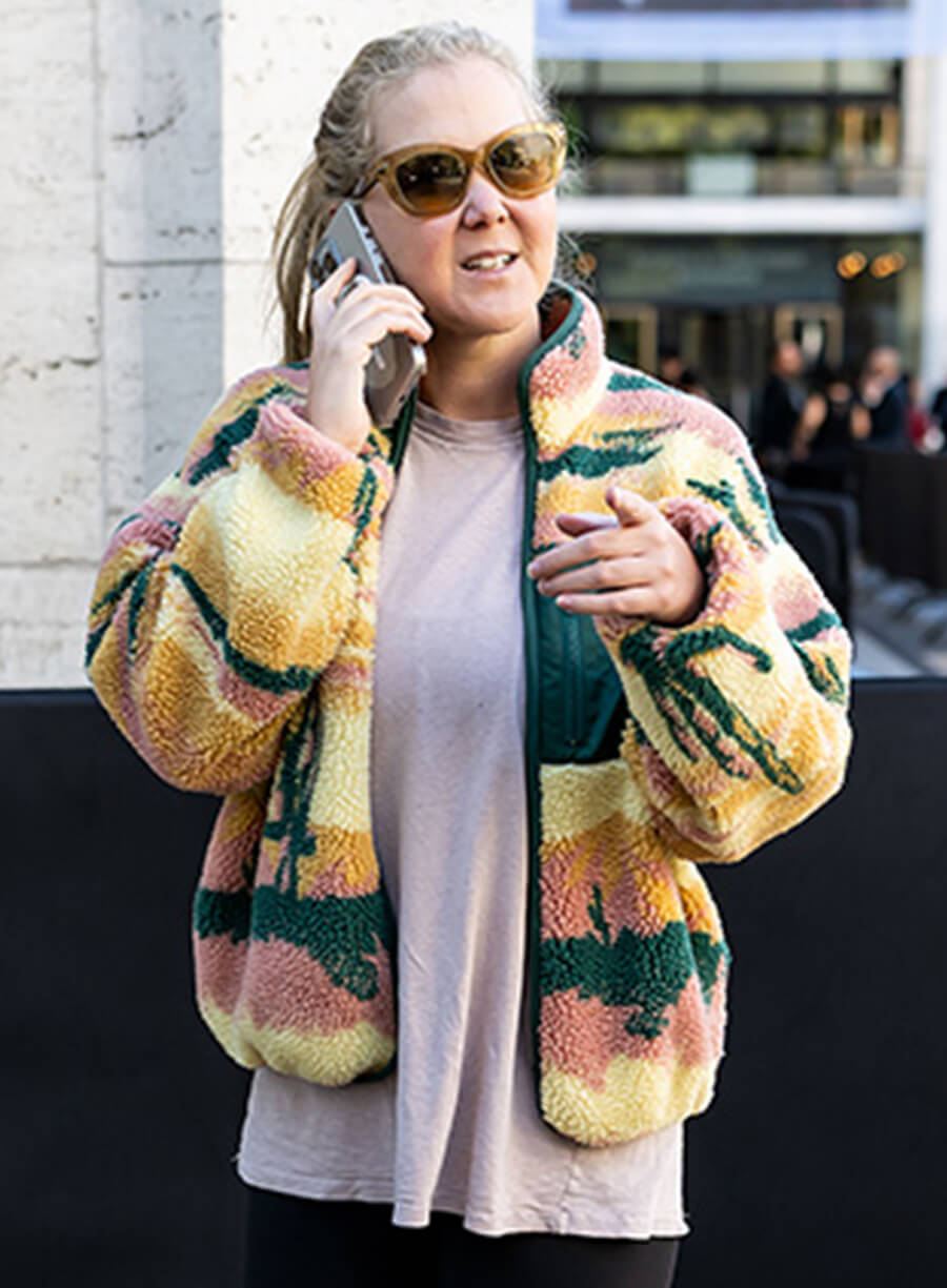 Harpoon Amy Schumer New York City Sherpa Inspired Multicolor Sherpa Fleece Leather Jacket