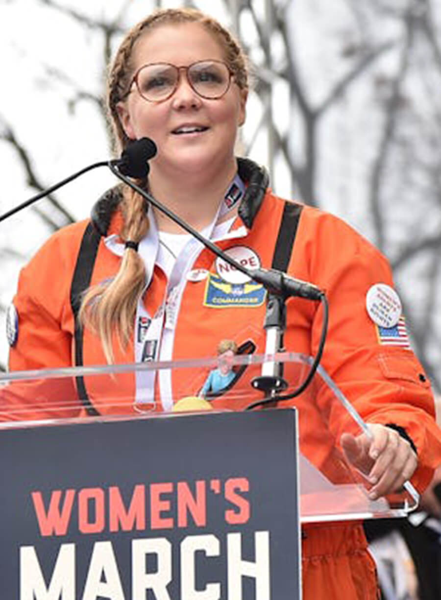 Harpoon Amy Schumer Women's March Inspired Orange Faux Leather / Real Leather Leather Jacket