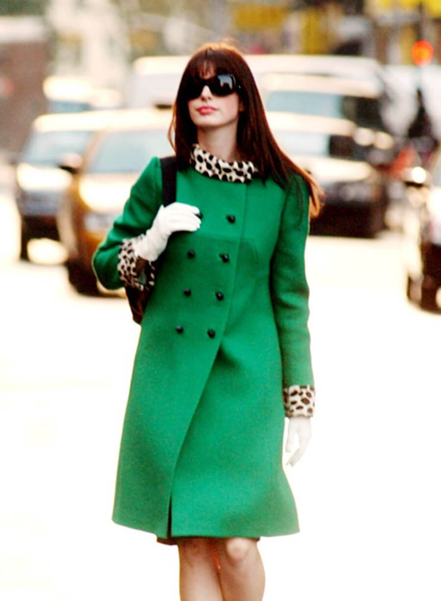 Harpoon Andrea Sachs Inspired Green Wool Fabric Coat - The Devil Wears Prada 2 Style