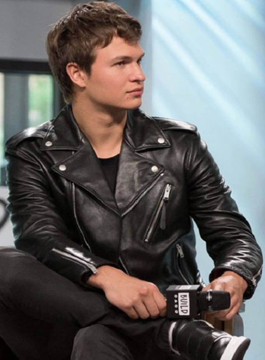Harpoon Ansel Elgort Inspired Black Leather Jacket
