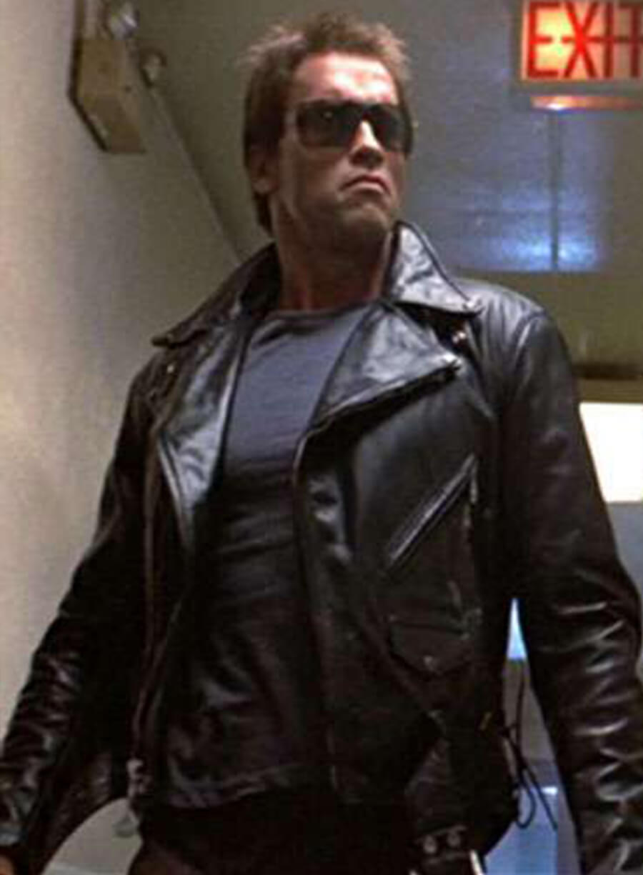 Harpoon Terminator Inspired Black Leather Jacket - The Terminator Style
