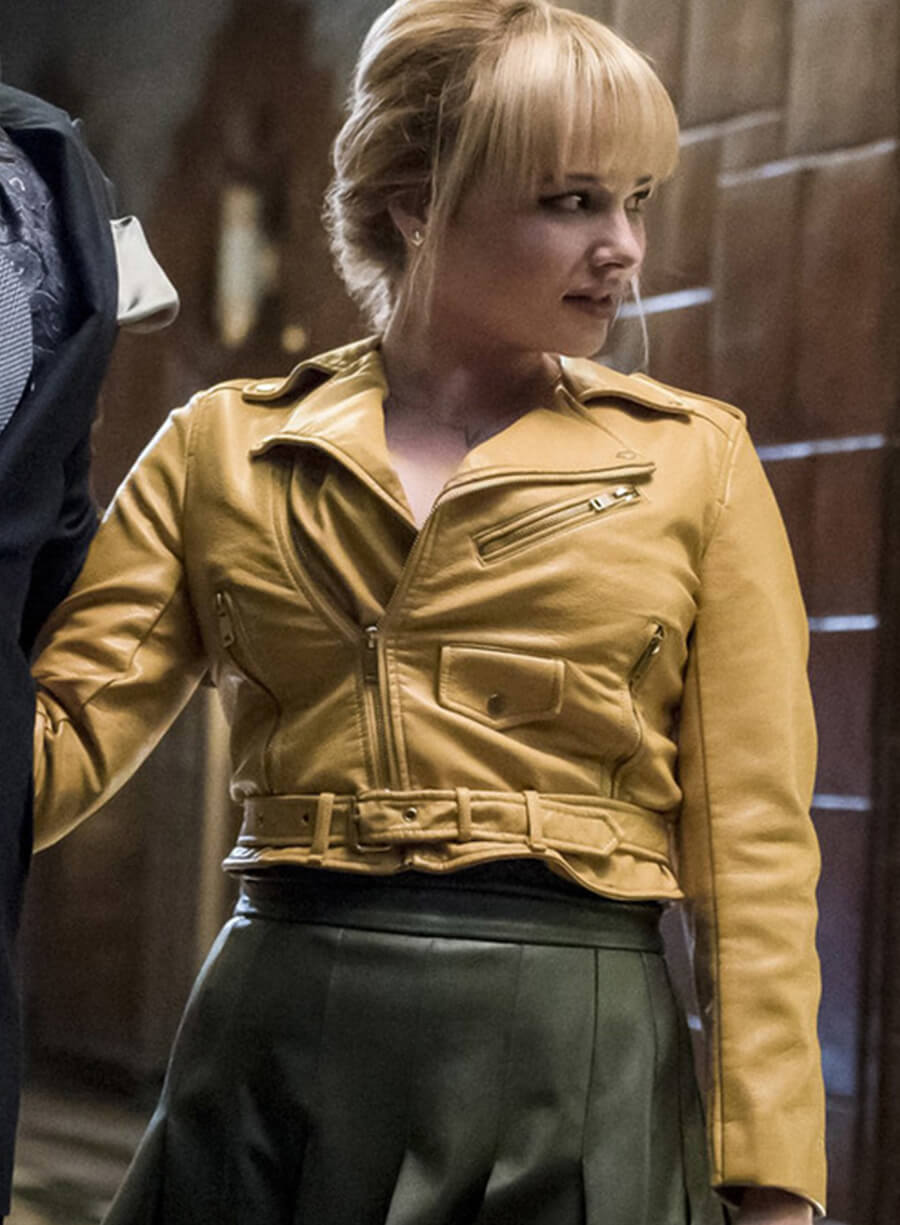 Harpoon Rosalind Dillon Inspired Yellow Biker Jacket - The Flash Style
