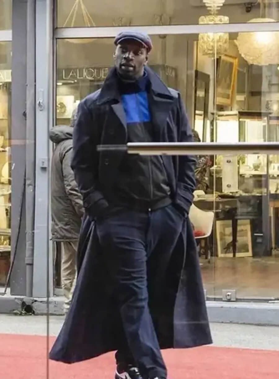 Harpoon Assane Diop Inspired Grey Coat - Lupin Style