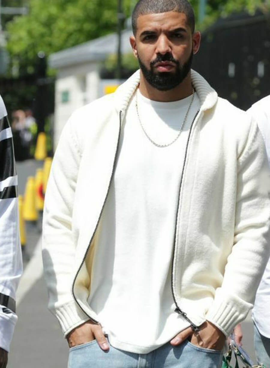 Harpoon Aubrey Drake Graham Inspired White Wool Jacket