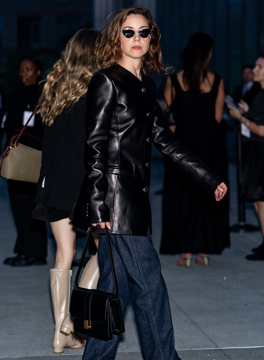 Harpoon Aubrey Plaza Inspired Black Leather Jacket