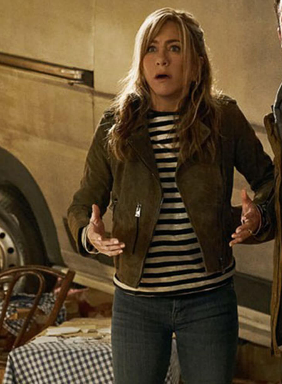 Harpoon Audrey Spitz Inspired Green Leather Jacket - Murder Mystery 2 Style