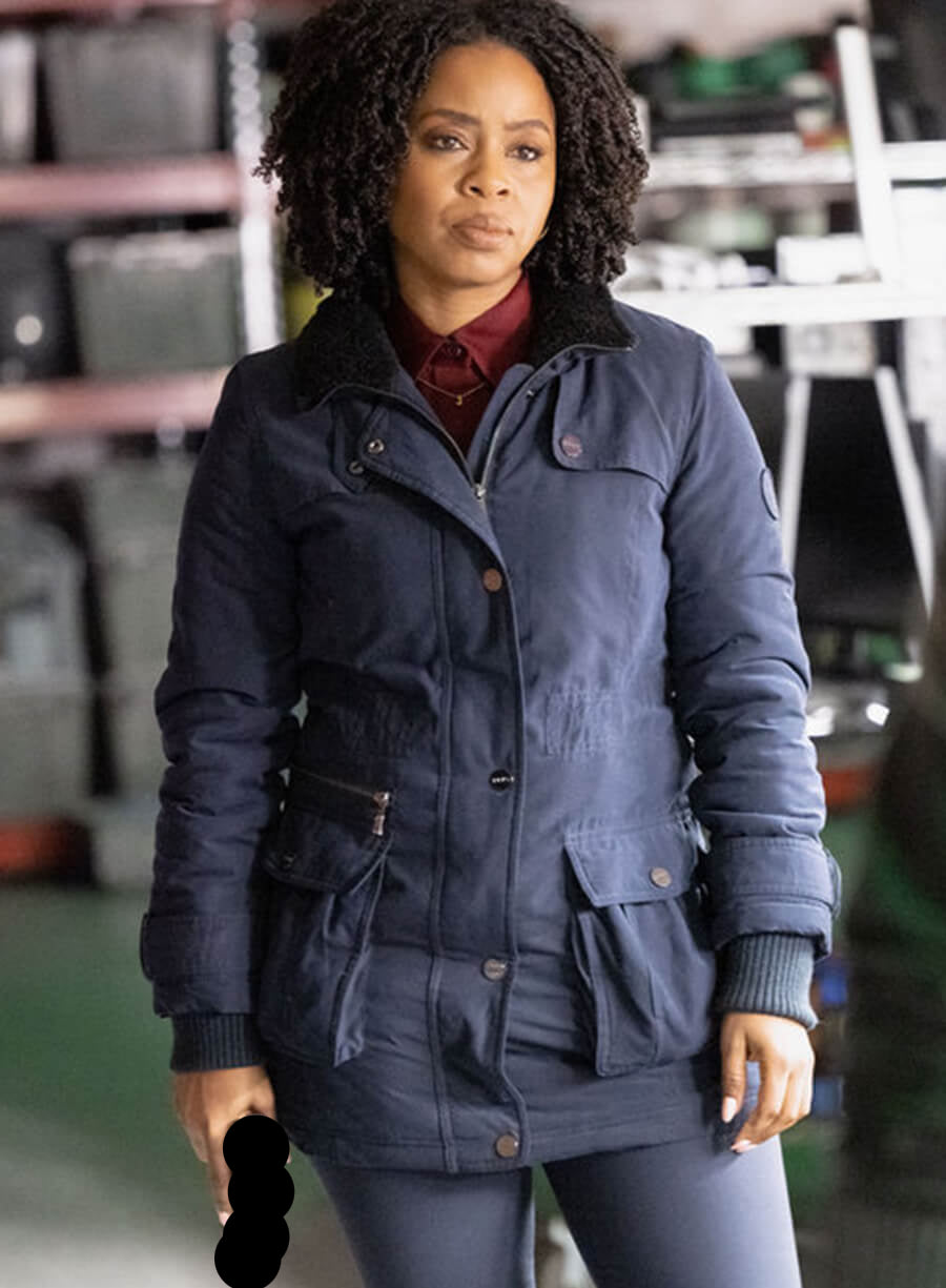 Harpoon Ayanna Inspired Blue Leather Jacket - Law & Order Style