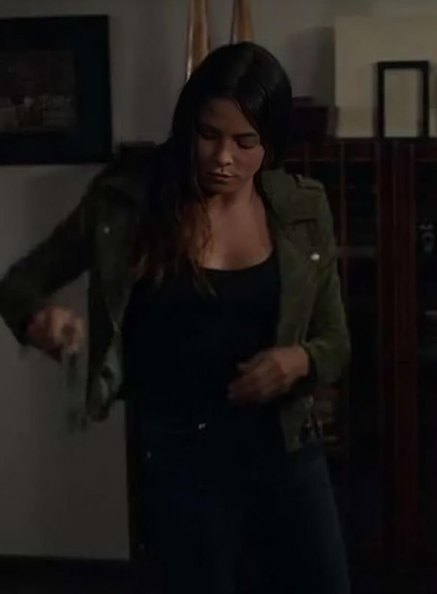 Harpoon Bailey Nune Inspired Green Leather Jacket - The Rookie S06 Style