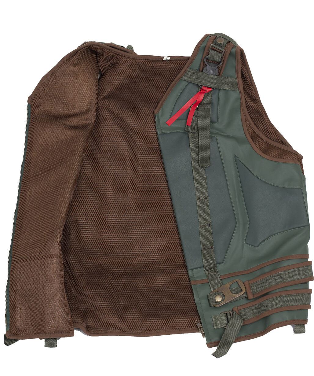 Harpoon Bane Faux Vest Inspired Green Leather Jacket