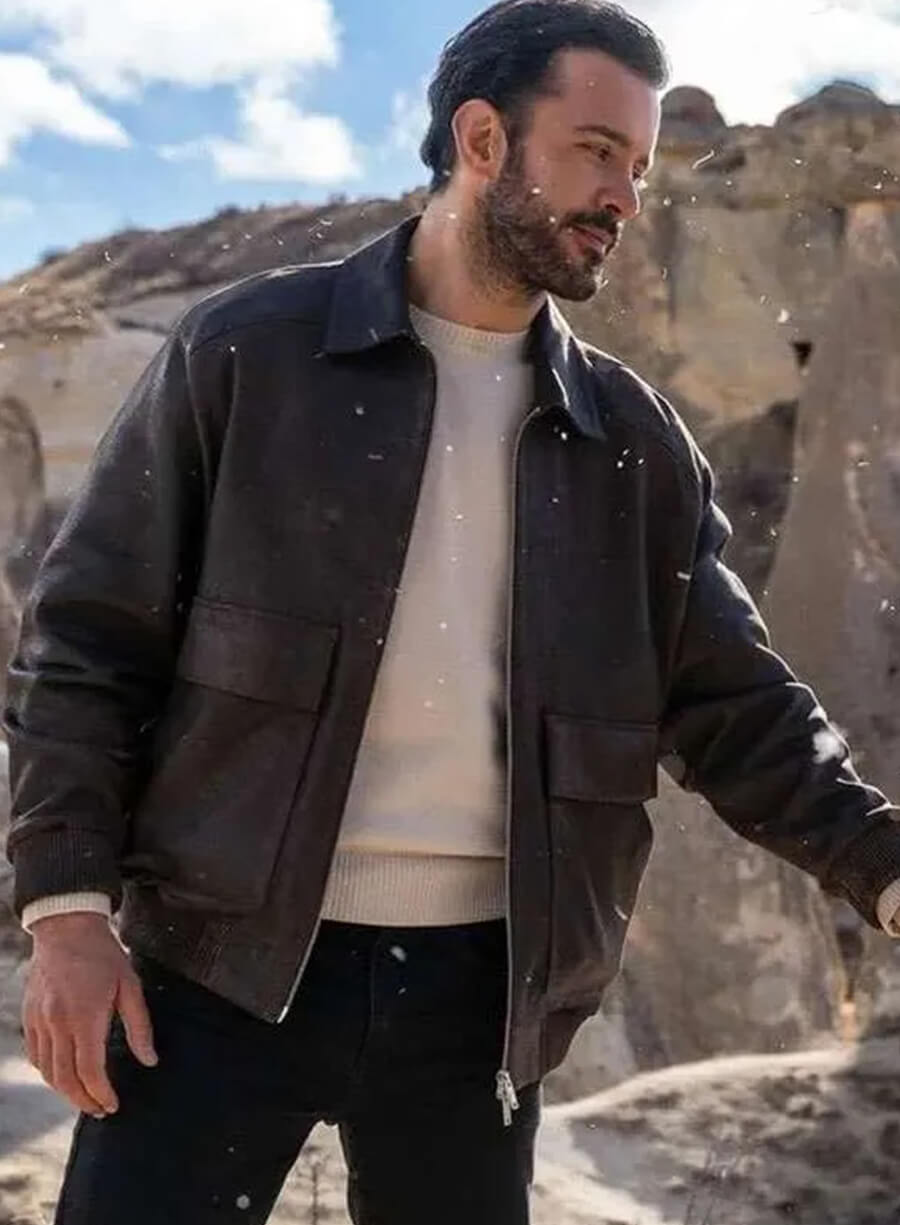 Harpoon Deniz Inspired Brown Leather Jacket - Reminder Style