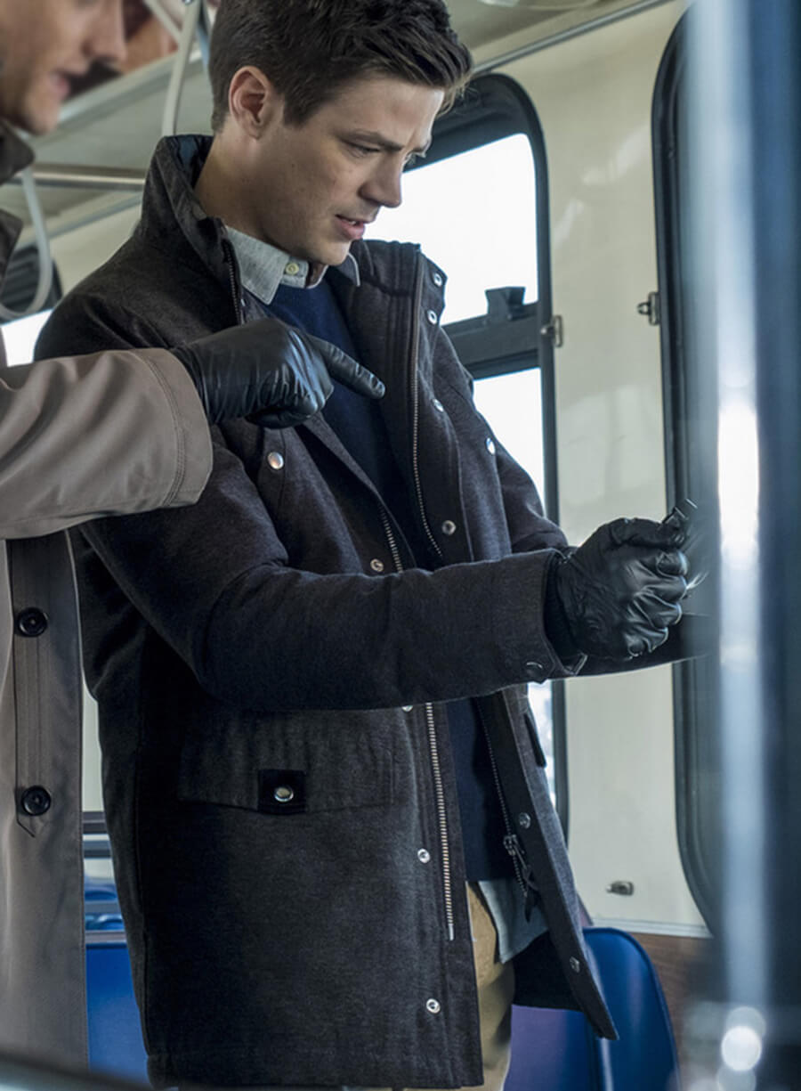 Harpoon Barry Allen Inspired Navy Leather Jacket - The Flash Style