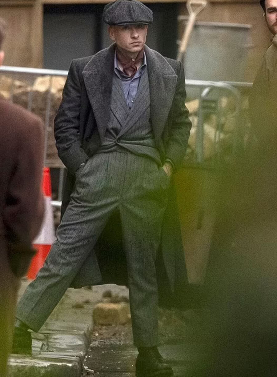 Harpoon Thomas Shelby Inspired Grey Wool Coat - Peaky Blinders: The Immortal Man Style