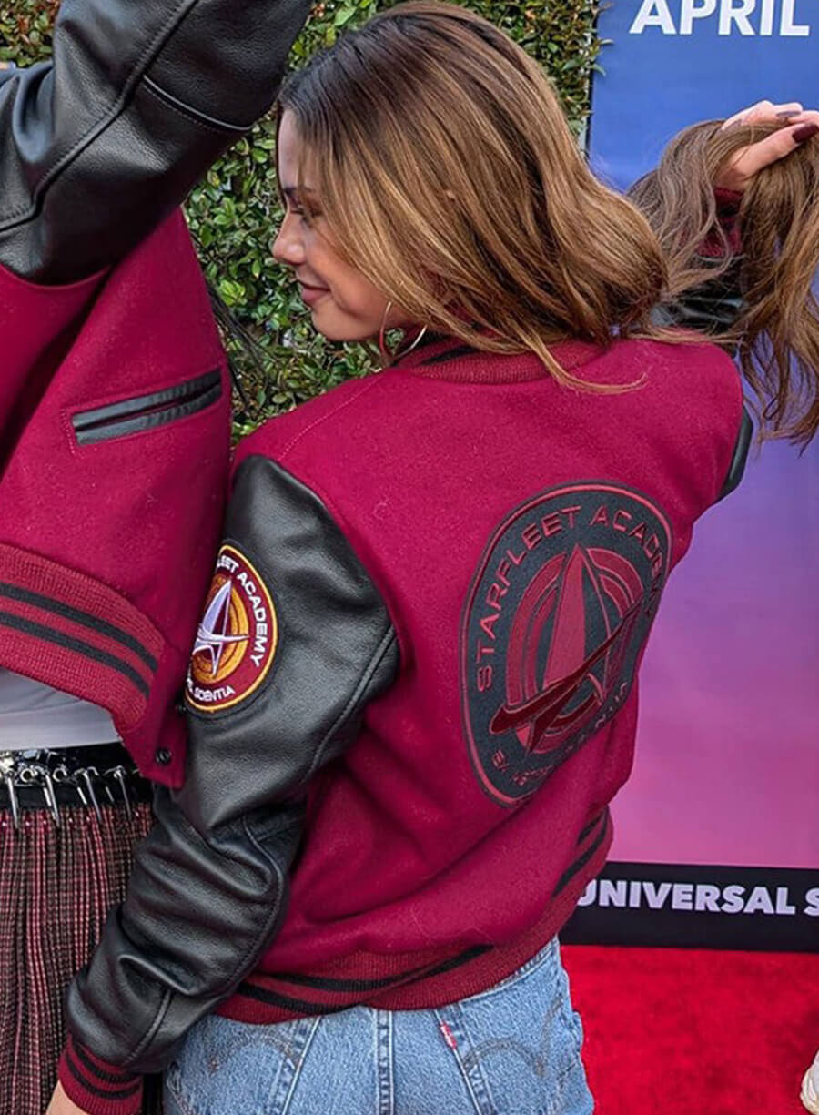 Harpoon Genesis Lythe Inspired Red & Black Varsity Jacket - Star Trek: Starfleet Academy Style