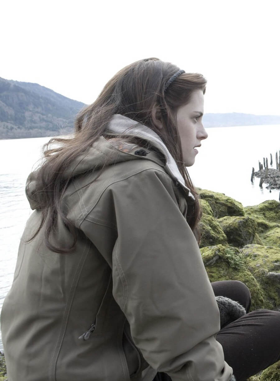 Harpoon Bella Swan Inspired Green Fabric Hooded Jacket - Twilight Style