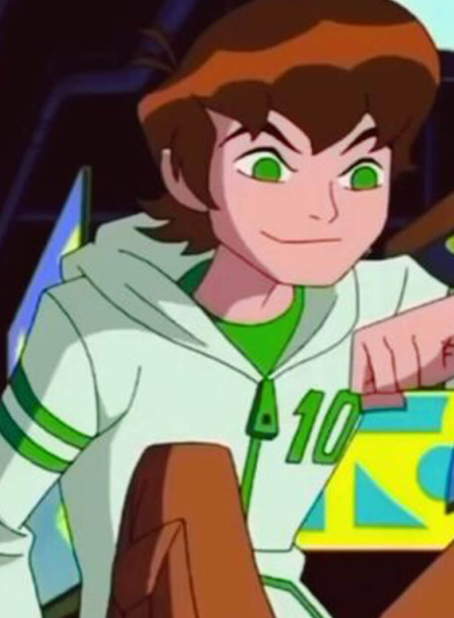 Harpoon Ben Tennyson Inspired White & Green Hooded Jacket - Ben 10: Omniverse Style
