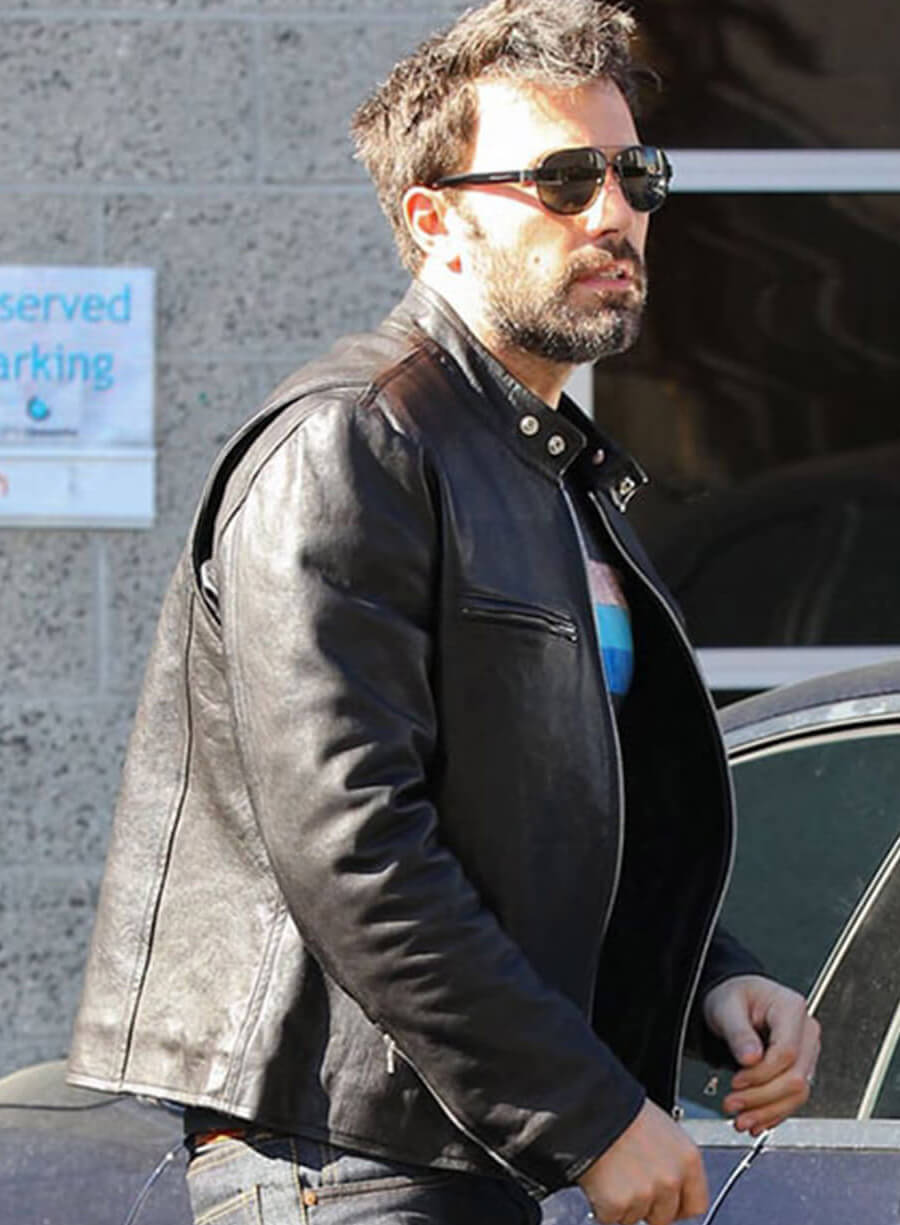 Harpoon Ben Affleck Inspired Black Leather Jacket