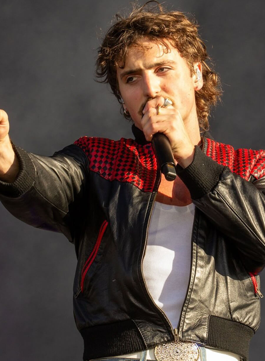 Harpoon Benson Boone Inspired Red & Black Bomber Jacket