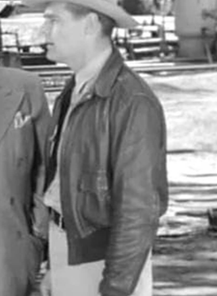 Harpoon Bill Corrigan Inspired Black Leather Jacket - Superman and the Mole Men Style