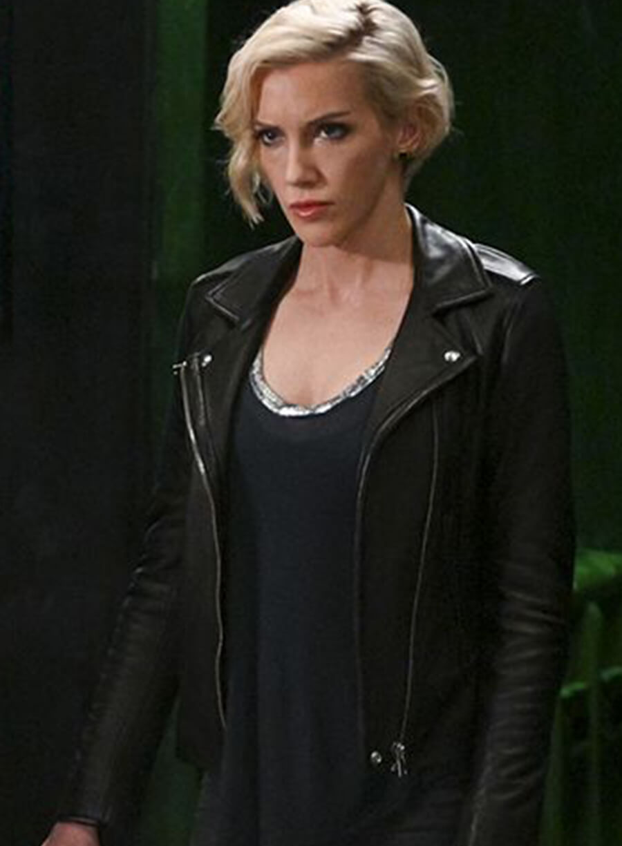 Harpoon Black Canary Inspired Black Leather Jacket - Arrow Style