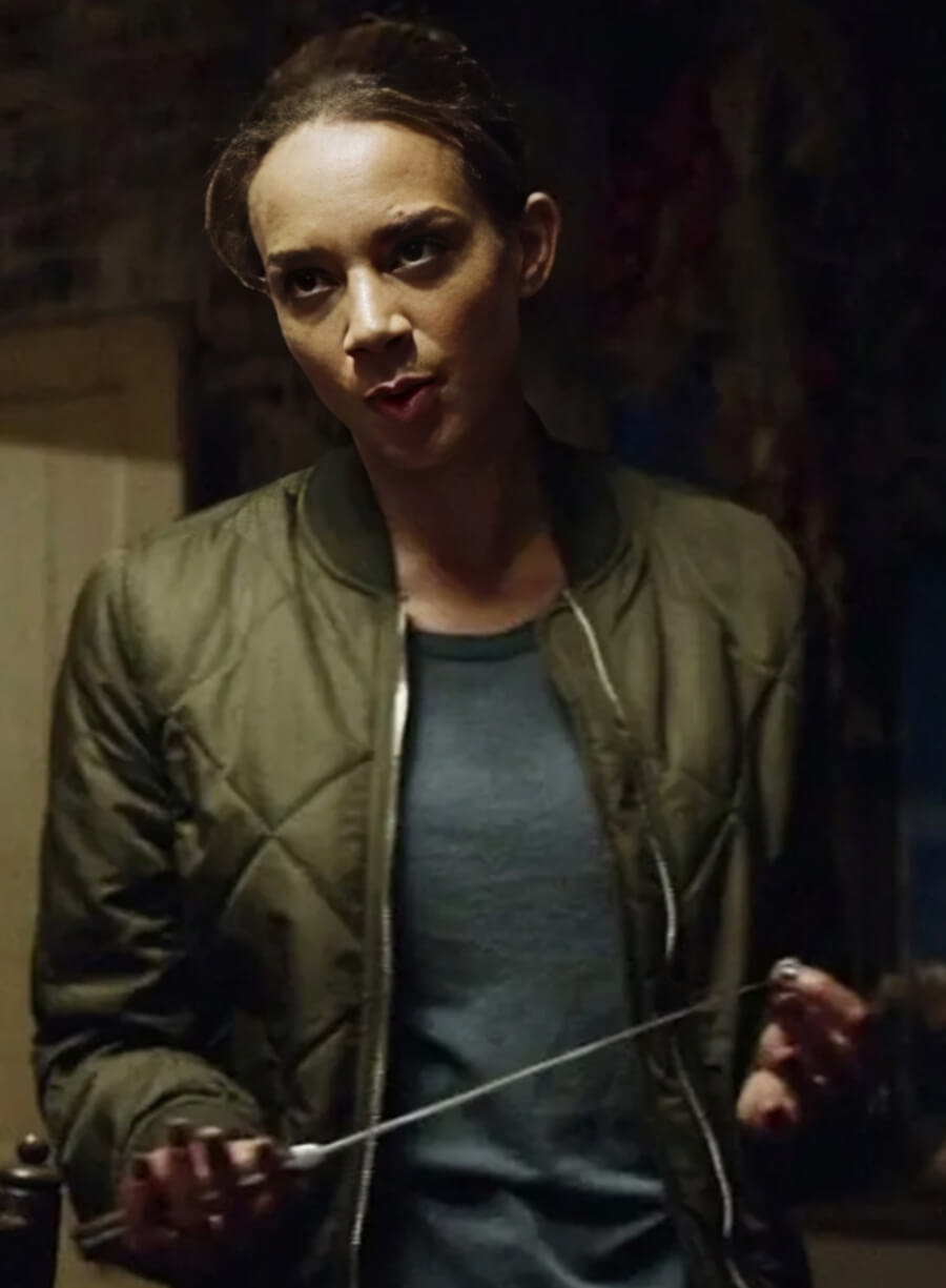 Harpoon Mirror S06 Selma Telse Inspired Green Cotton Polyester Bomber Jacket - Hannah John-Kamen Style