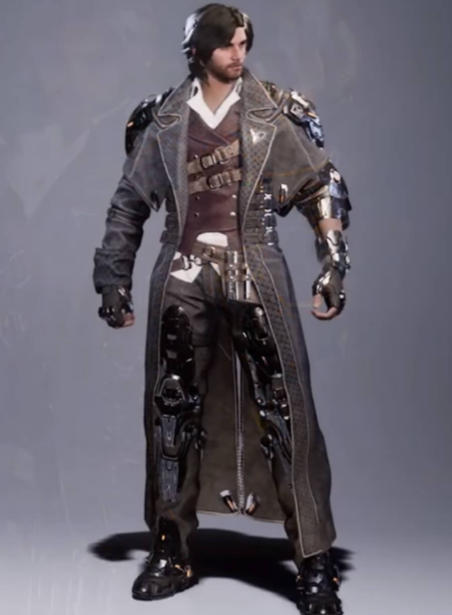 Harpoon Blair Inspired Black Fabric Coat - The First Descendant Style