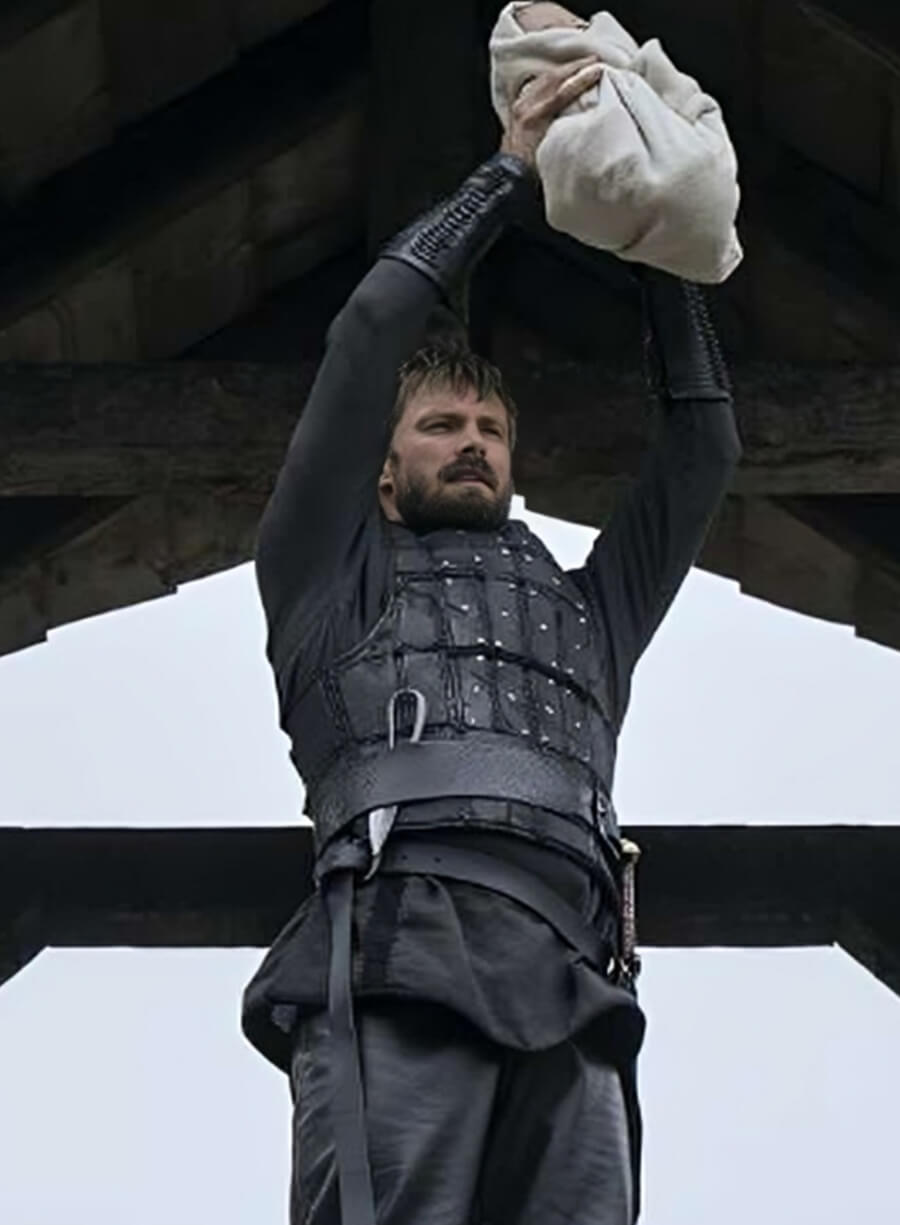 Harpoon Bradley James Inspired Black Real Leather Leather Jacket - Vikings Valhalla Series Style