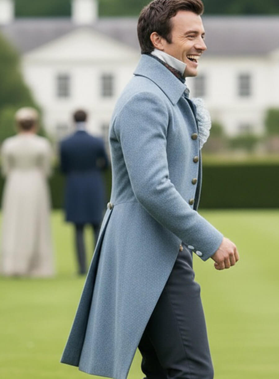 Harpoon Benedict Bridger Inspired Blue Coat - Bridgerton Style