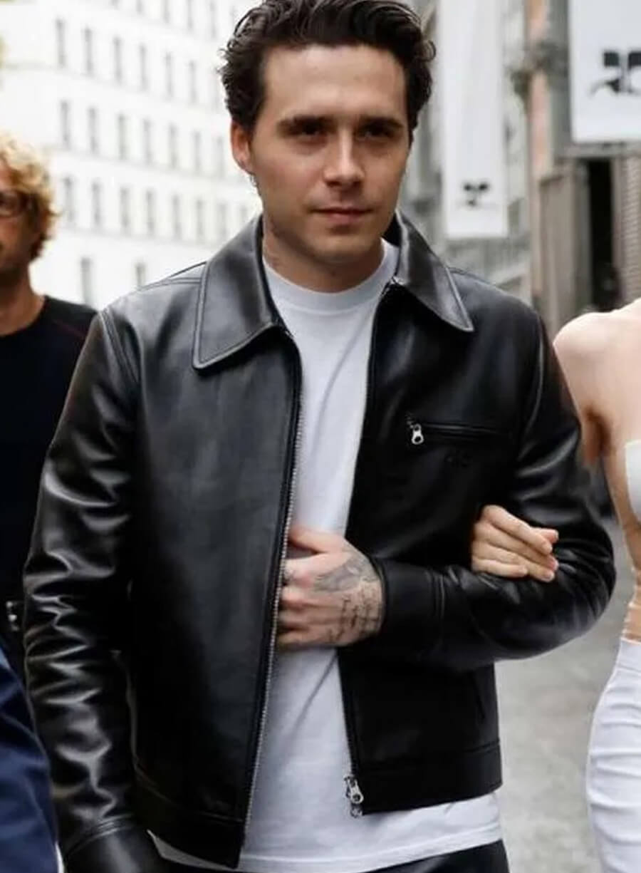 Harpoon Brooklyn Beckham Inspired Black Leather Jacket