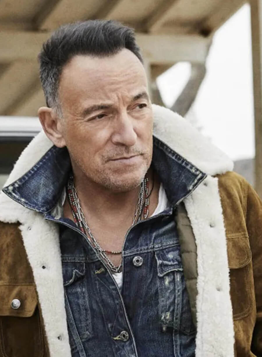 Harpoon Bruce Springsteen Shearling Inspired Blue Hooded Jacket