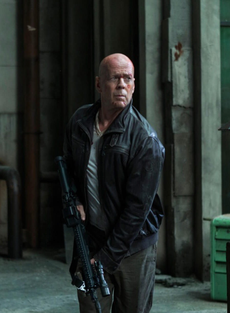 Harpoon John McClane Inspired Black Leather Jacket - A Good Day to Die Hard Style