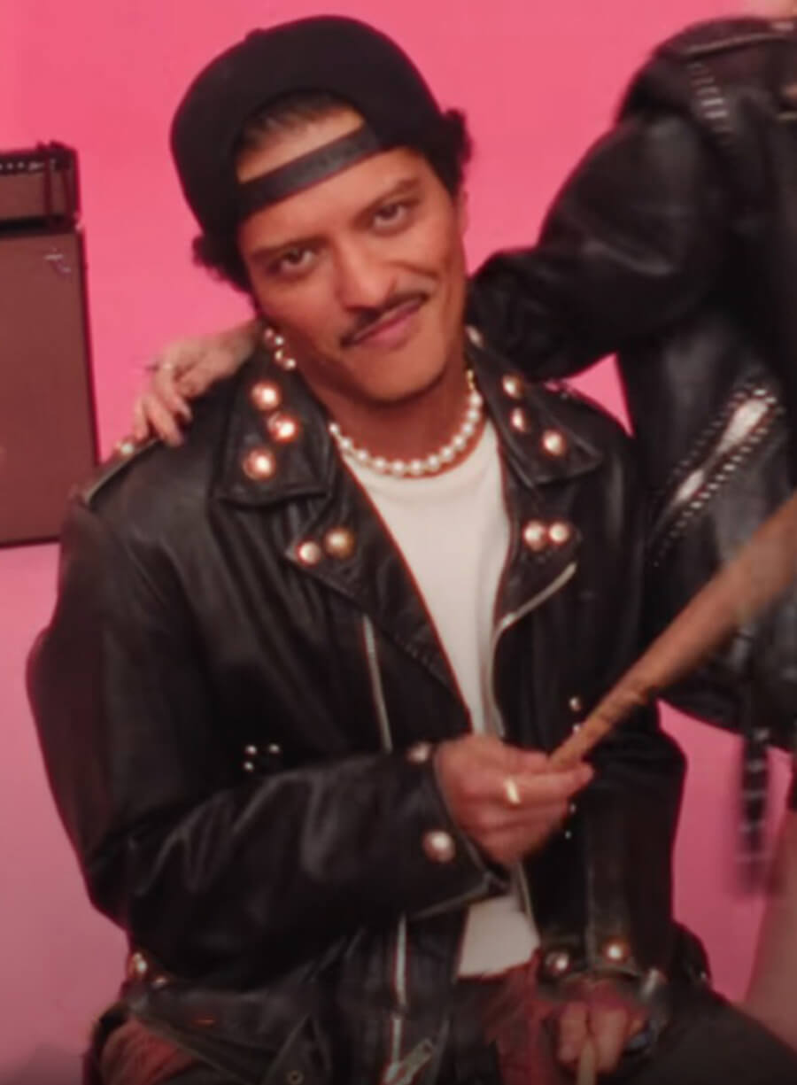 Harpoon Bruno Mars Apt Inspired Black Leather Jacket